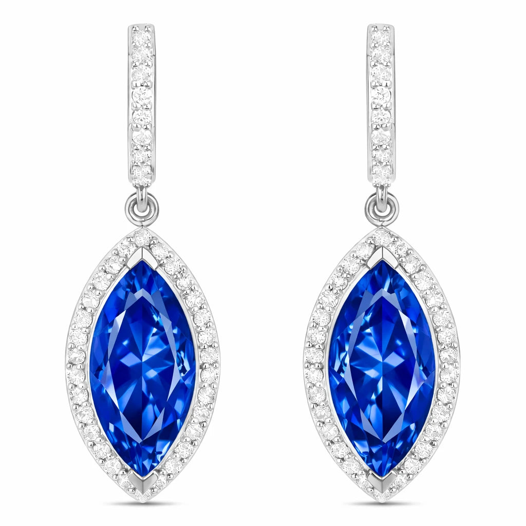 Marquise Cut Diamond Accent Drop Earrings