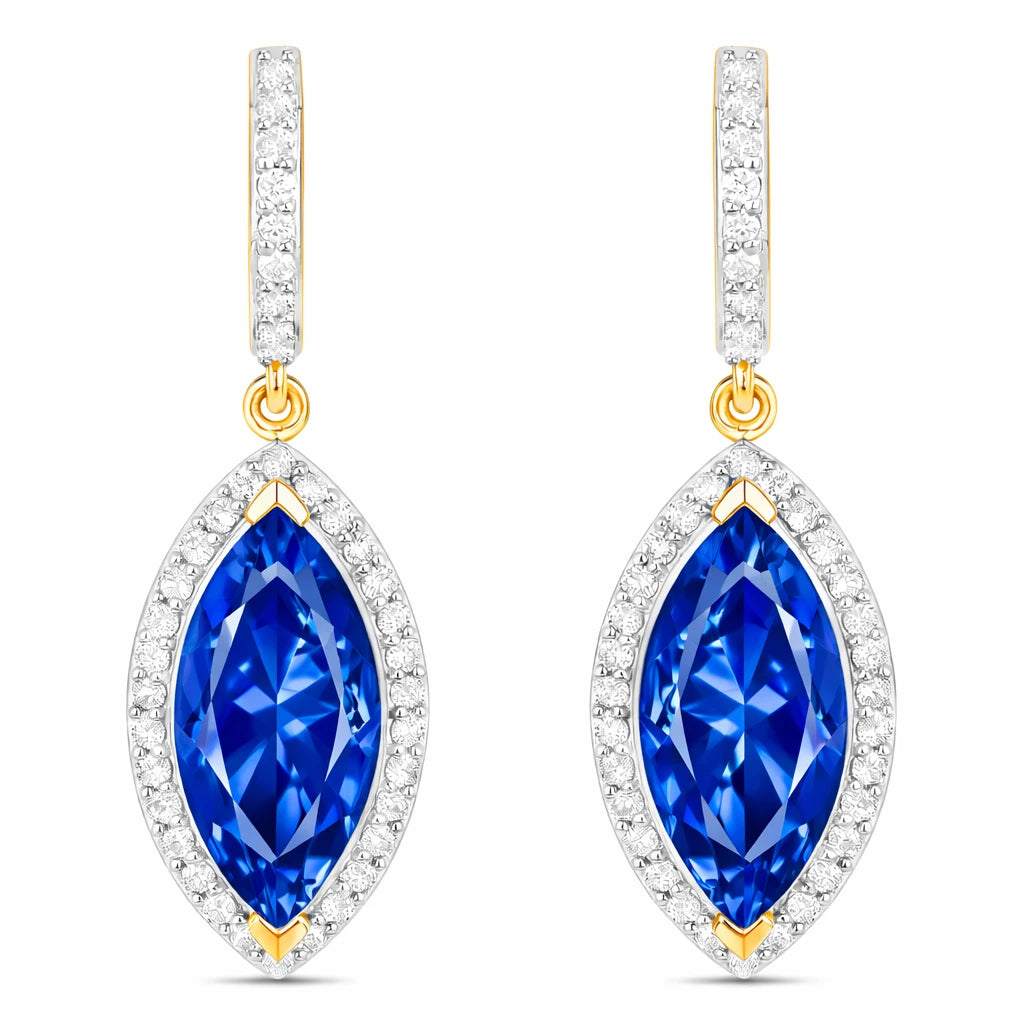 Marquise Cut Diamond Accent Drop Earrings
