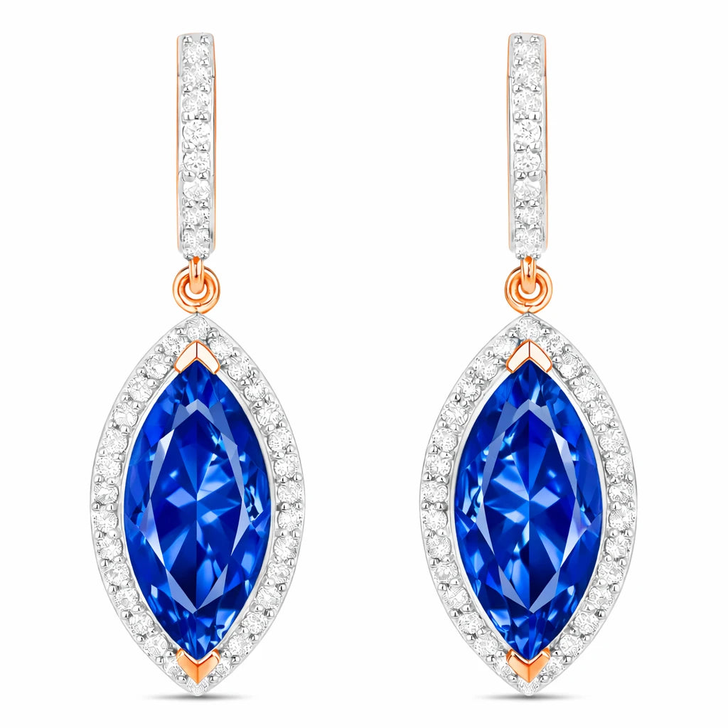 Marquise Cut Diamond Accent Drop Earrings
