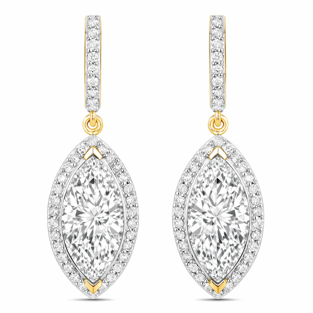 Marquise Cut Diamond Accent Drop Earrings