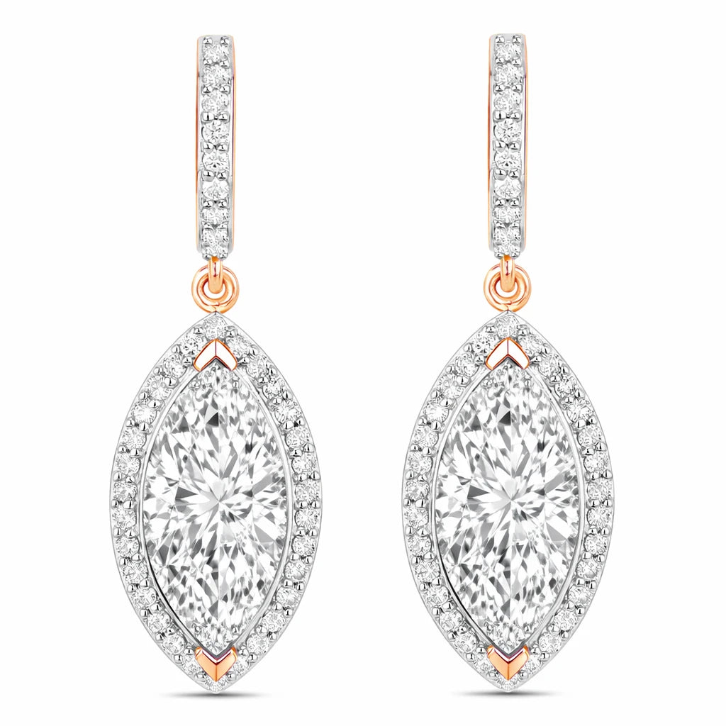 Marquise Cut Diamond Accent Drop Earrings