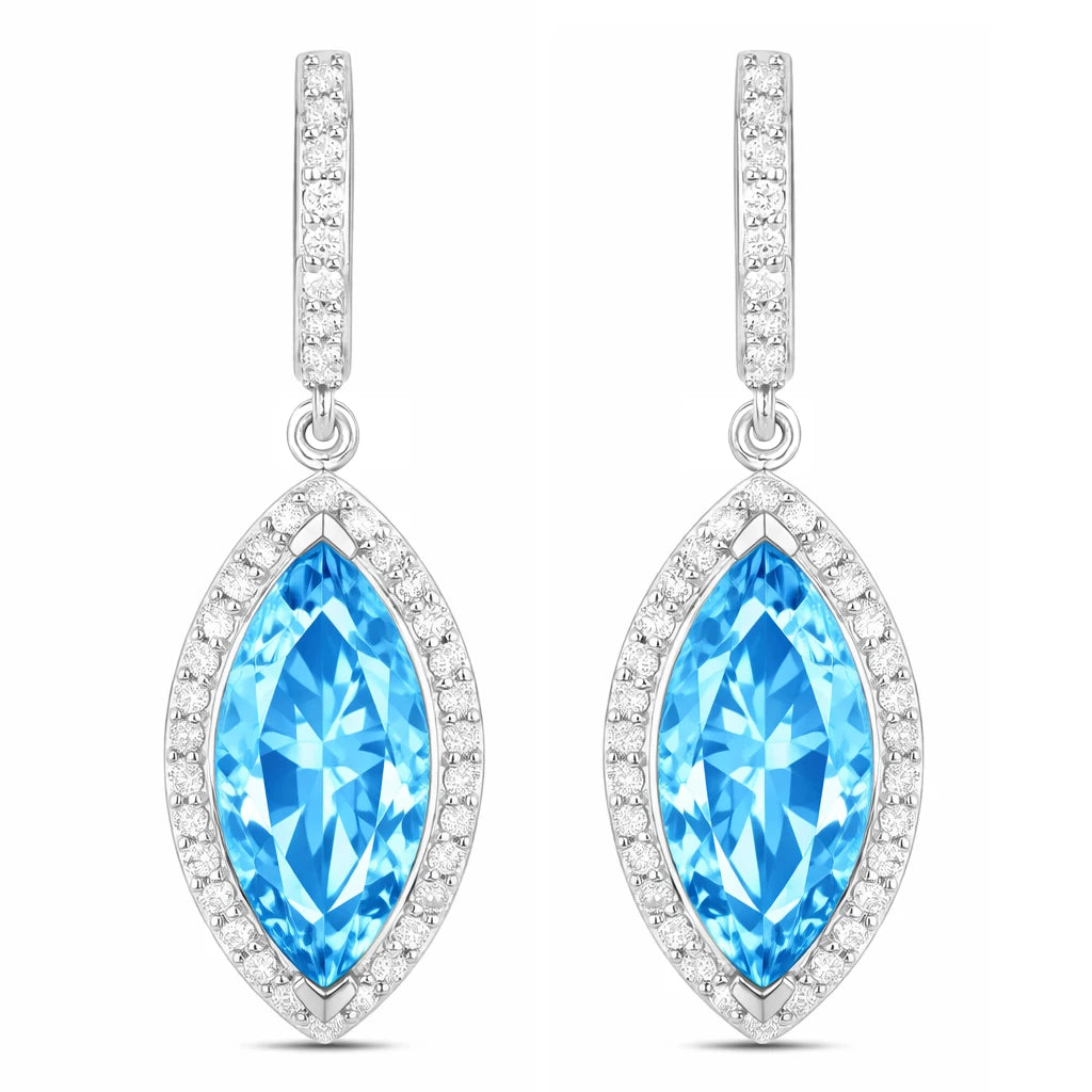 Marquise Cut Diamond Accent Drop Earrings