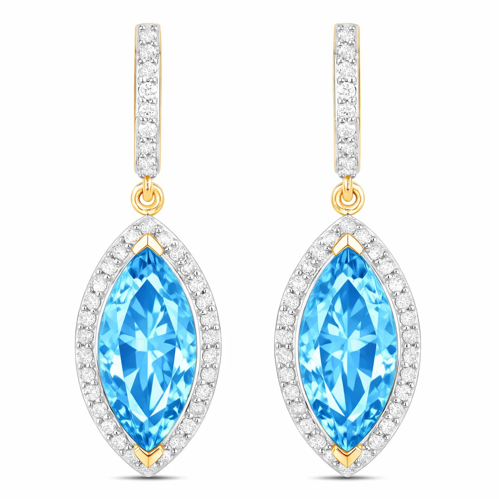 Marquise Cut Diamond Accent Drop Earrings