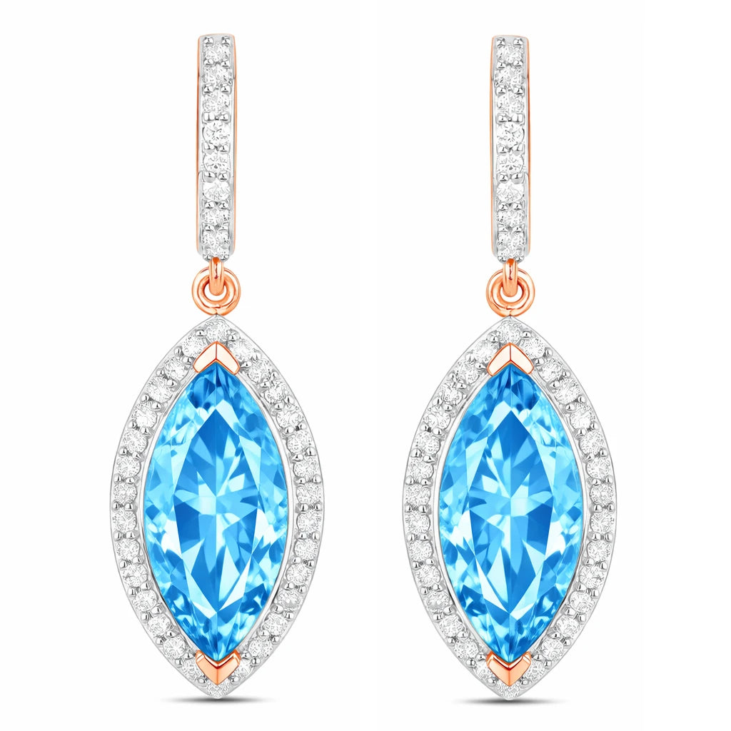 Marquise Cut Diamond Accent Drop Earrings
