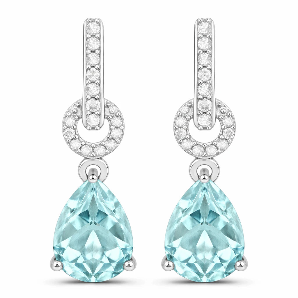 Cordelia Pear Drop Earrings with Diamond Accents