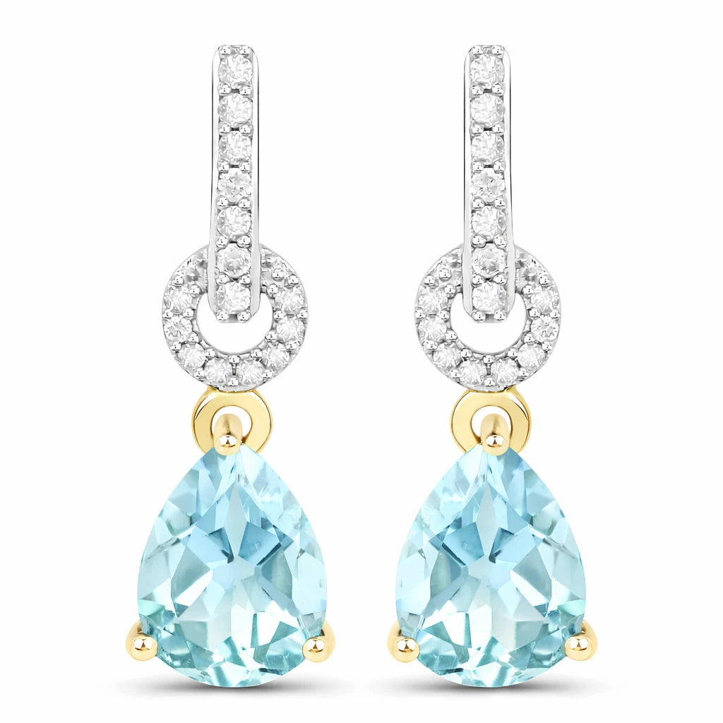 Cordelia Pear Drop Earrings with Diamond Accents