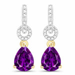 Cordelia Pear Drop Earrings with Diamond Accents