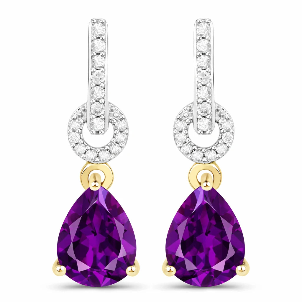 Cordelia Pear Drop Earrings with Diamond Accents
