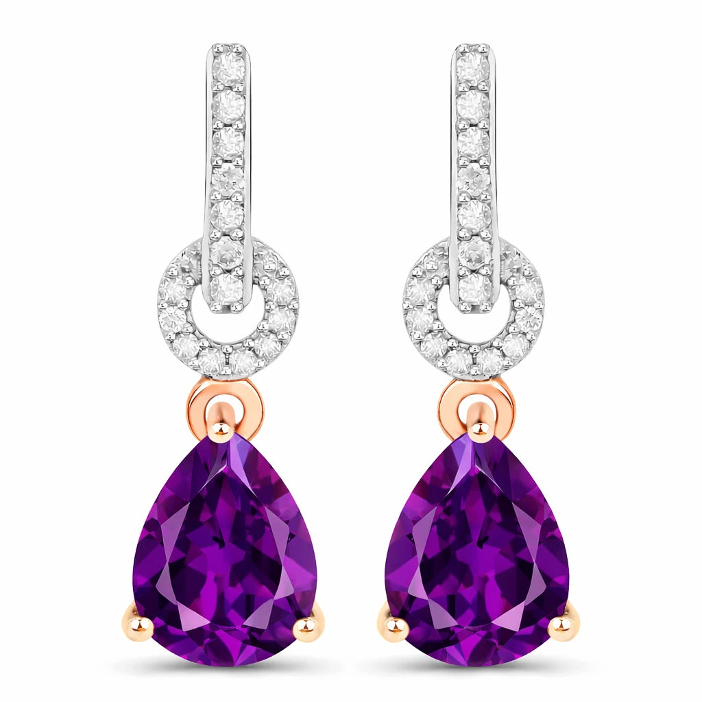 Cordelia Pear Drop Earrings with Diamond Accents