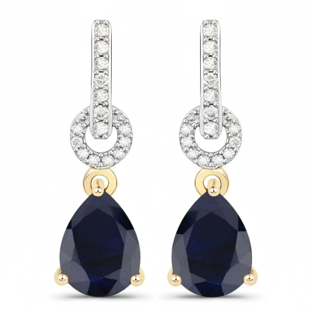 Cordelia Pear Drop Earrings with Diamond Accents