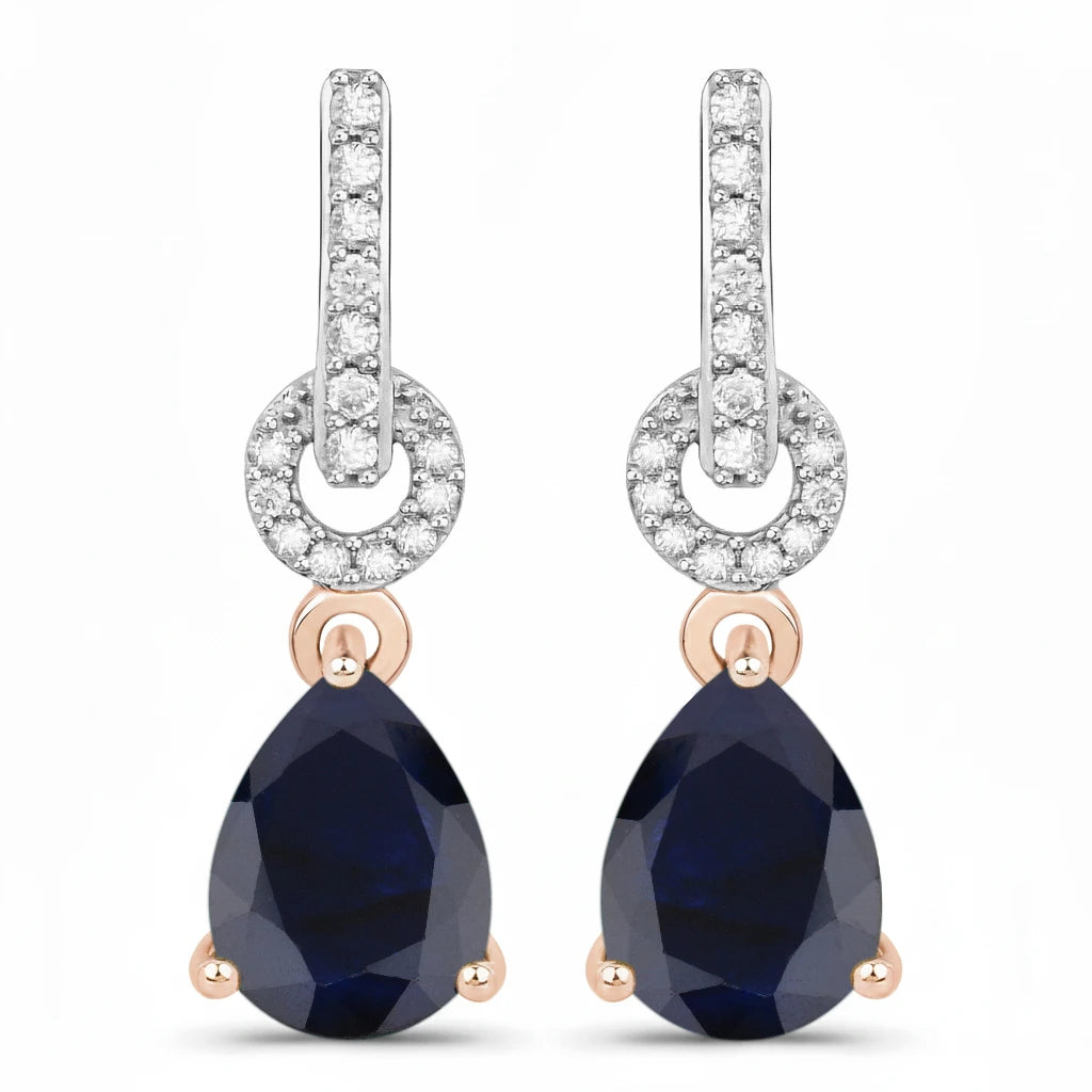 Cordelia Pear Drop Earrings with Diamond Accents