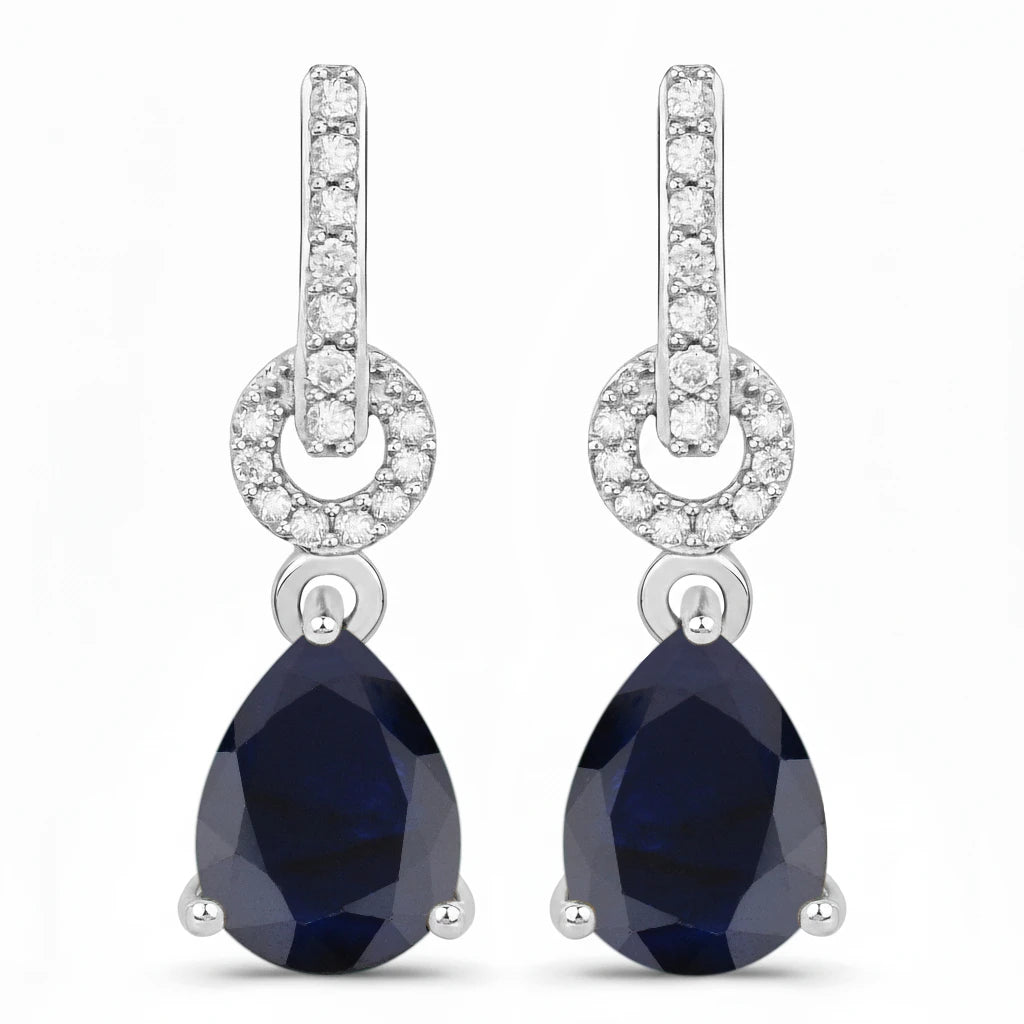 Cordelia Pear Drop Earrings with Diamond Accents