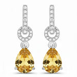 Cordelia Pear Drop Earrings with Diamond Accents