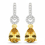 Cordelia Pear Drop Earrings with Diamond Accents