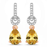 Cordelia Pear Drop Earrings with Diamond Accents