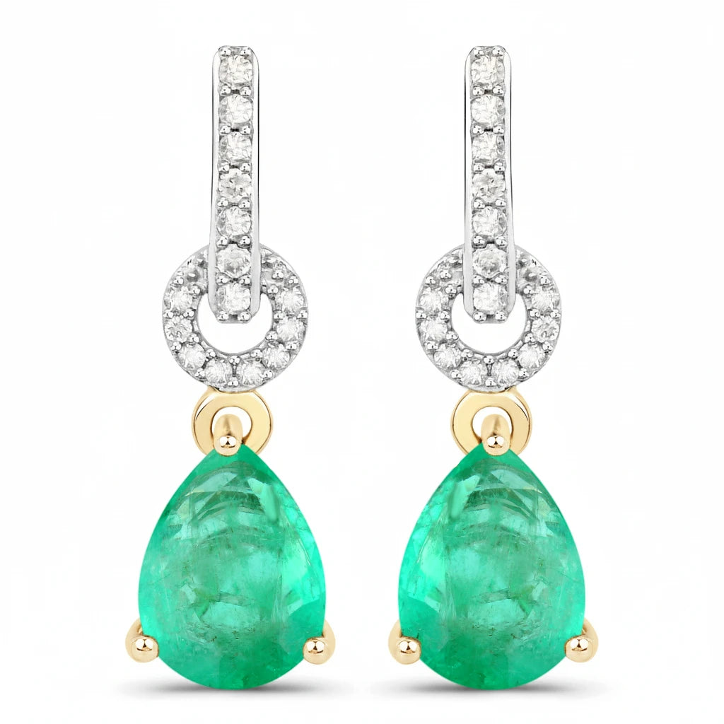 Cordelia Pear Drop Earrings with Diamond Accents