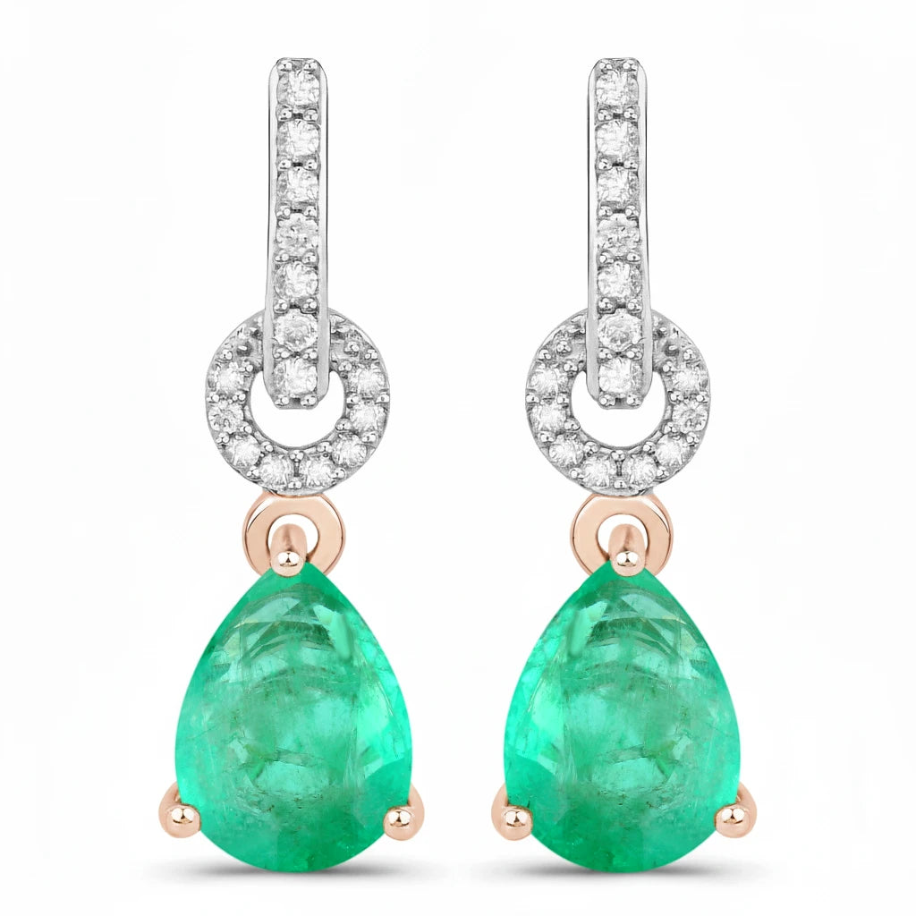 Cordelia Pear Drop Earrings with Diamond Accents