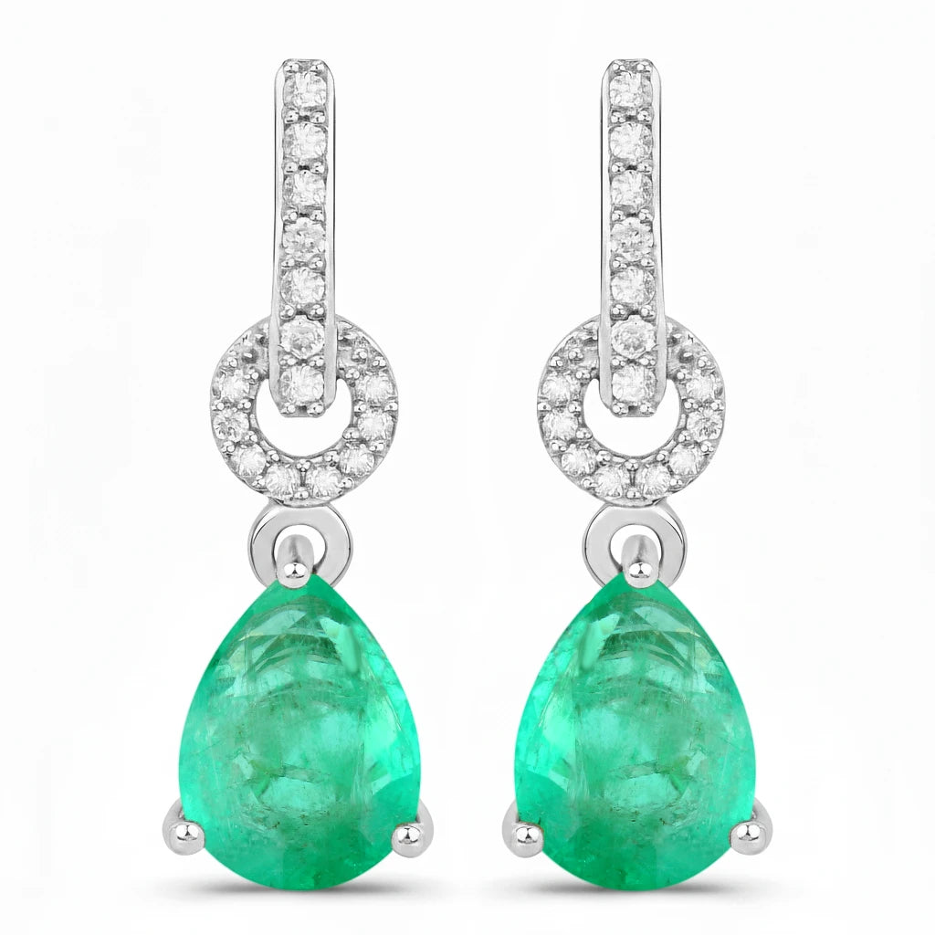 Cordelia Pear Drop Earrings with Diamond Accents