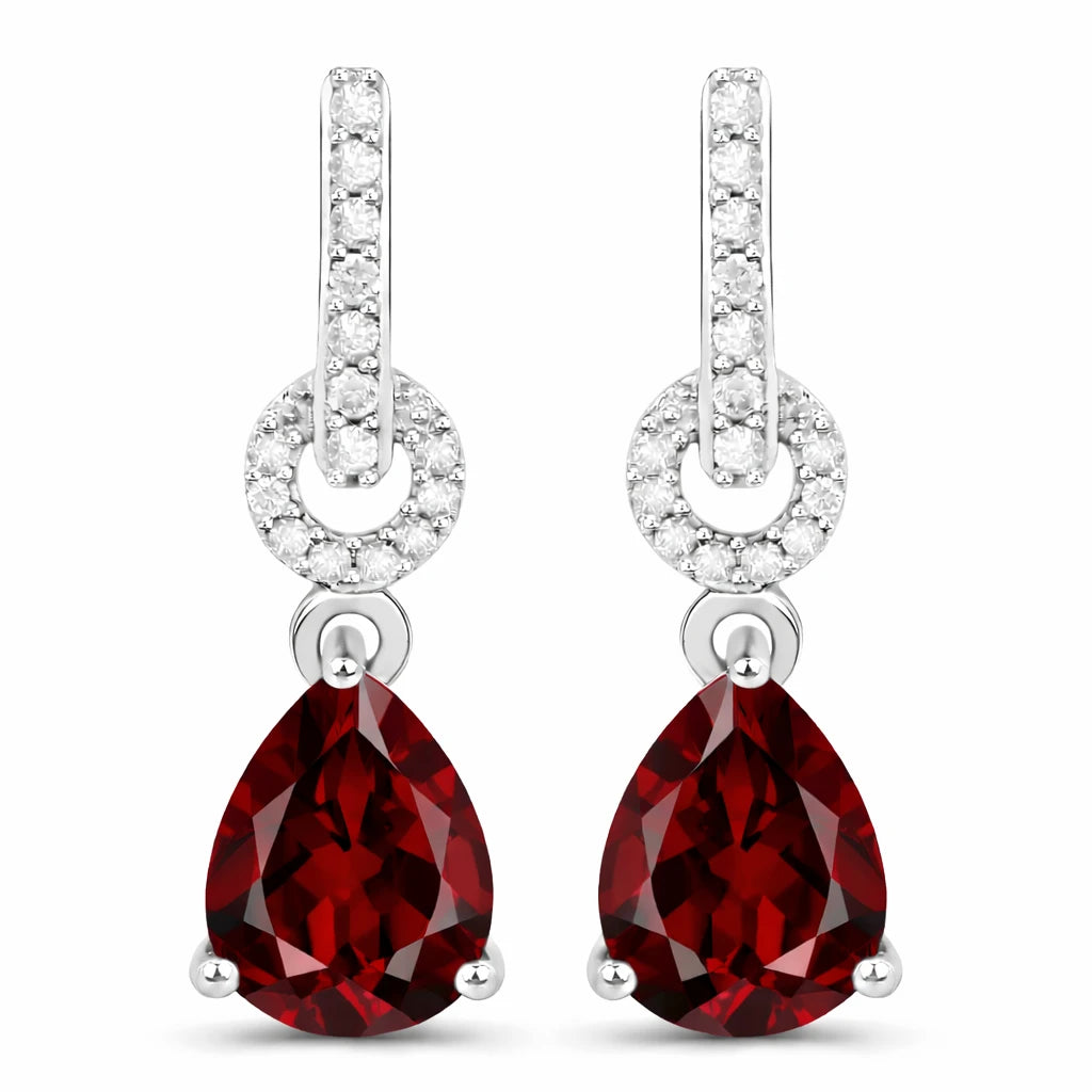 Cordelia Pear Drop Earrings with Diamond Accents