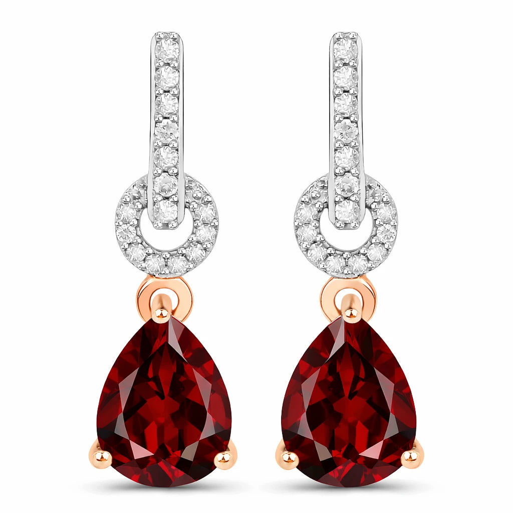 Cordelia Pear Drop Earrings with Diamond Accents