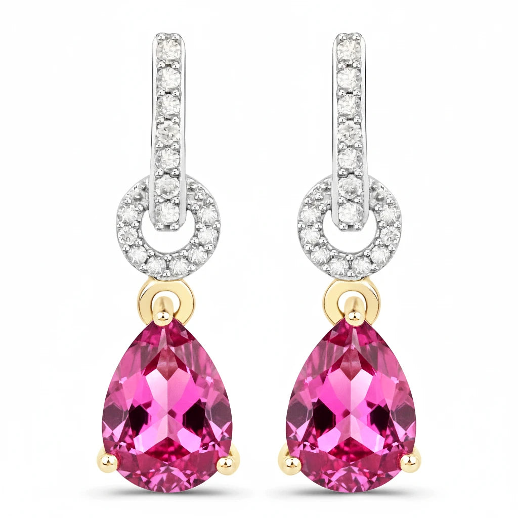 Cordelia Pear Drop Earrings with Diamond Accents