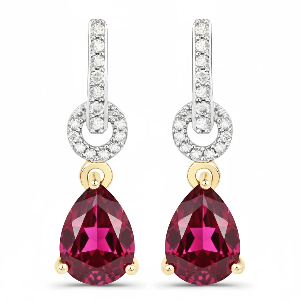 Cordelia Pear Drop Earrings with Diamond Accents