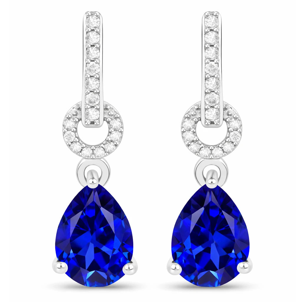 Cordelia Pear Drop Earrings with Diamond Accents
