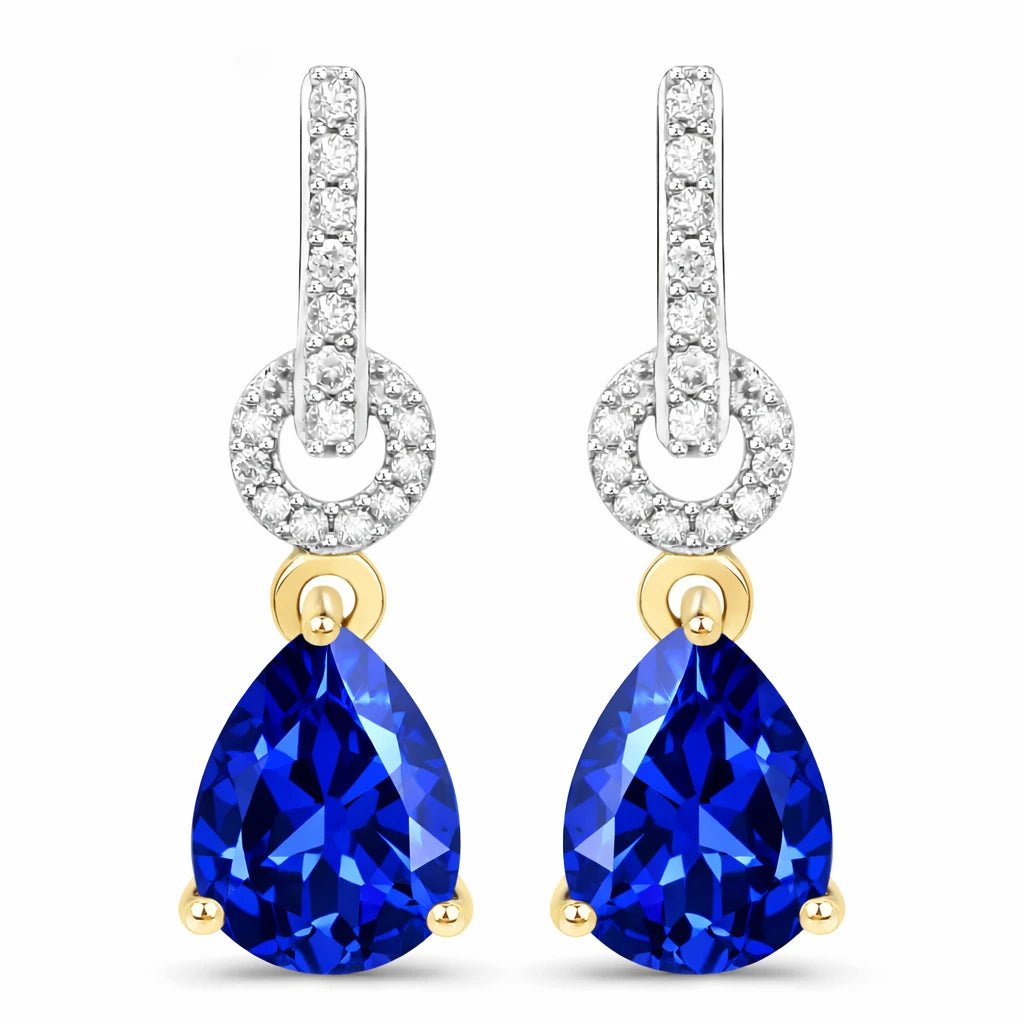 Cordelia Pear Drop Earrings with Diamond Accents