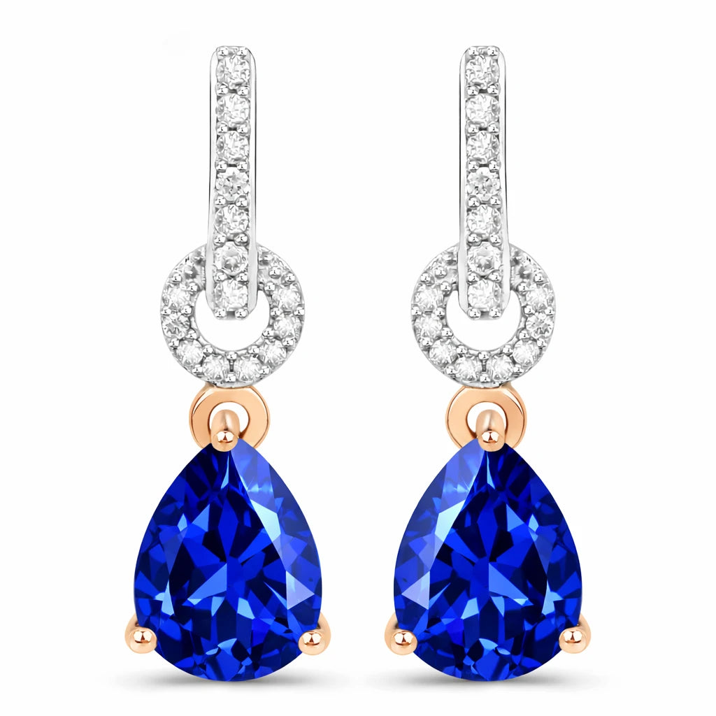 Cordelia Pear Drop Earrings with Diamond Accents
