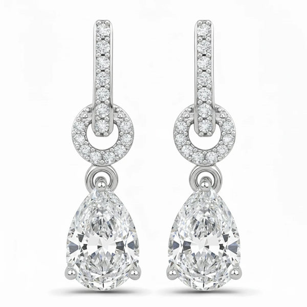 Cordelia Pear Drop Earrings with Diamond Accents