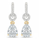 Cordelia Pear Drop Earrings with Diamond Accents