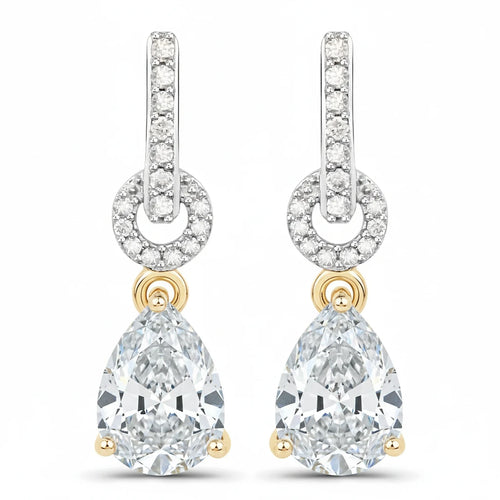 Cordelia Pear Drop Earrings with Diamond Accents