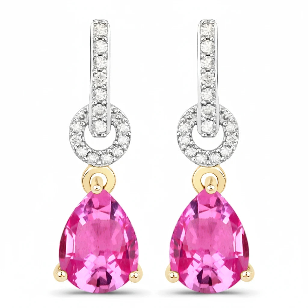 Cordelia Pear Drop Earrings with Diamond Accents
