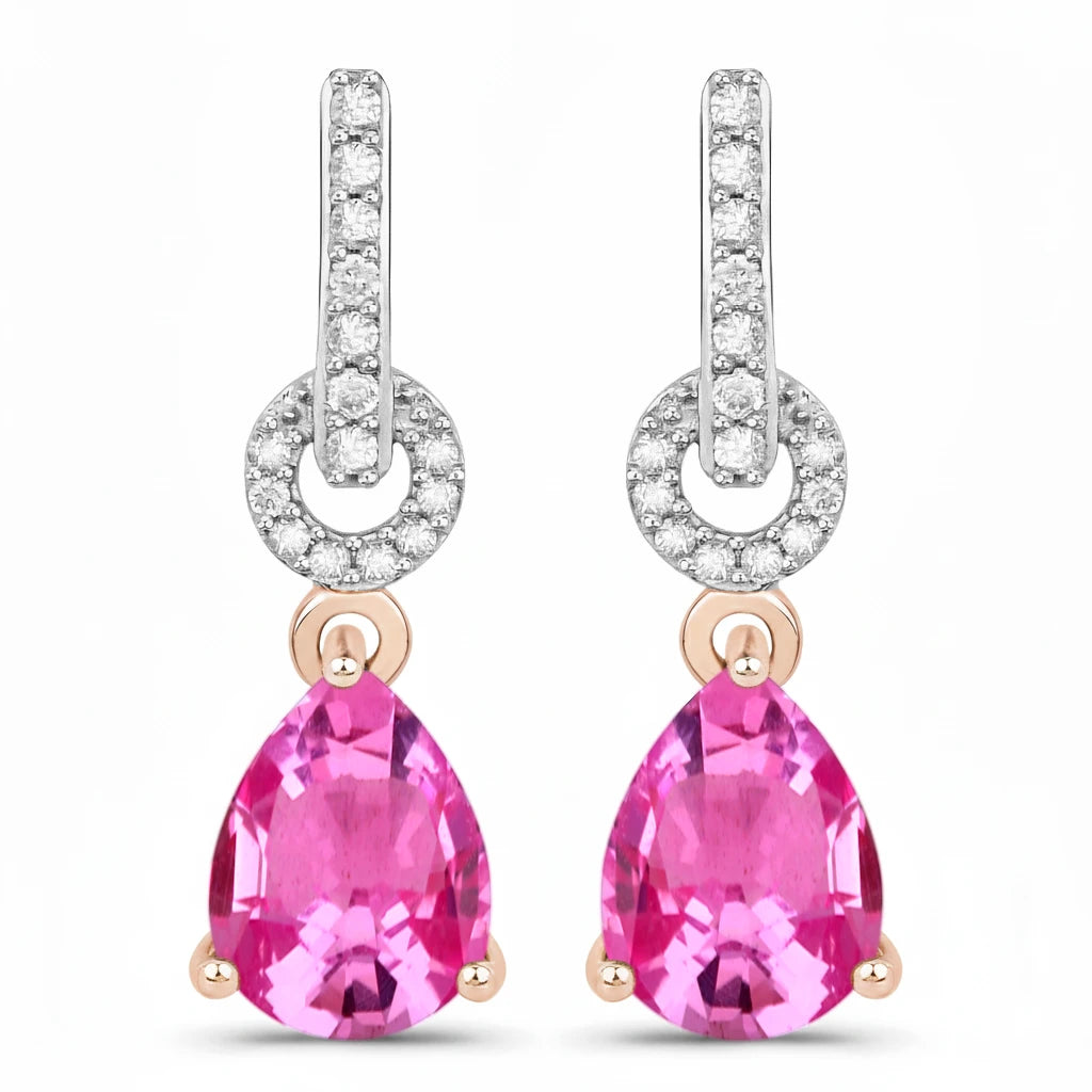 Cordelia Pear Drop Earrings with Diamond Accents
