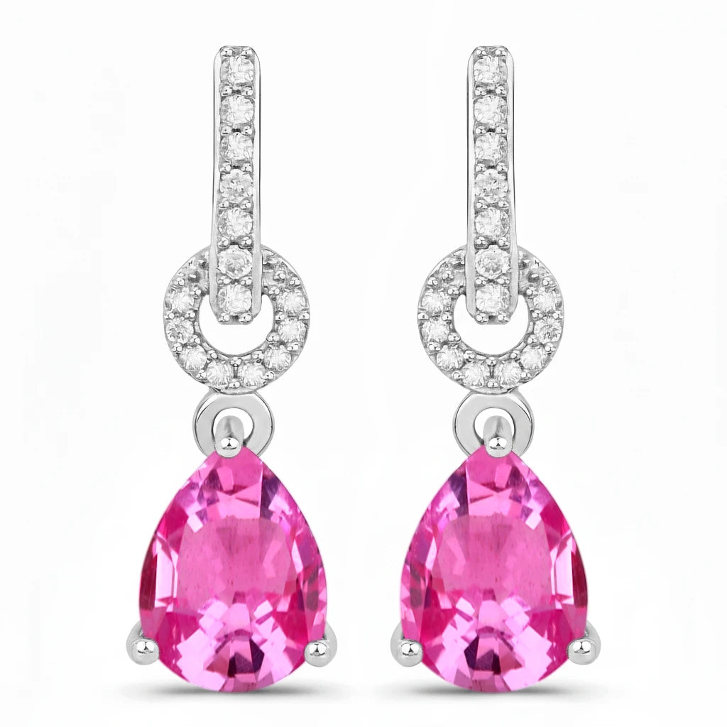 Cordelia Pear Drop Earrings with Diamond Accents