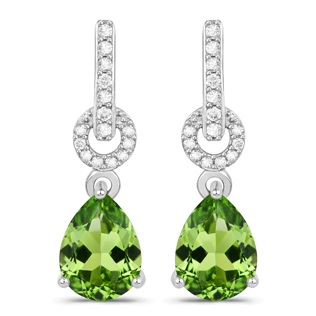 Cordelia Pear Drop Earrings with Diamond Accents