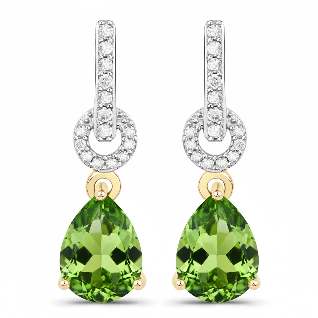 Cordelia Pear Drop Earrings with Diamond Accents
