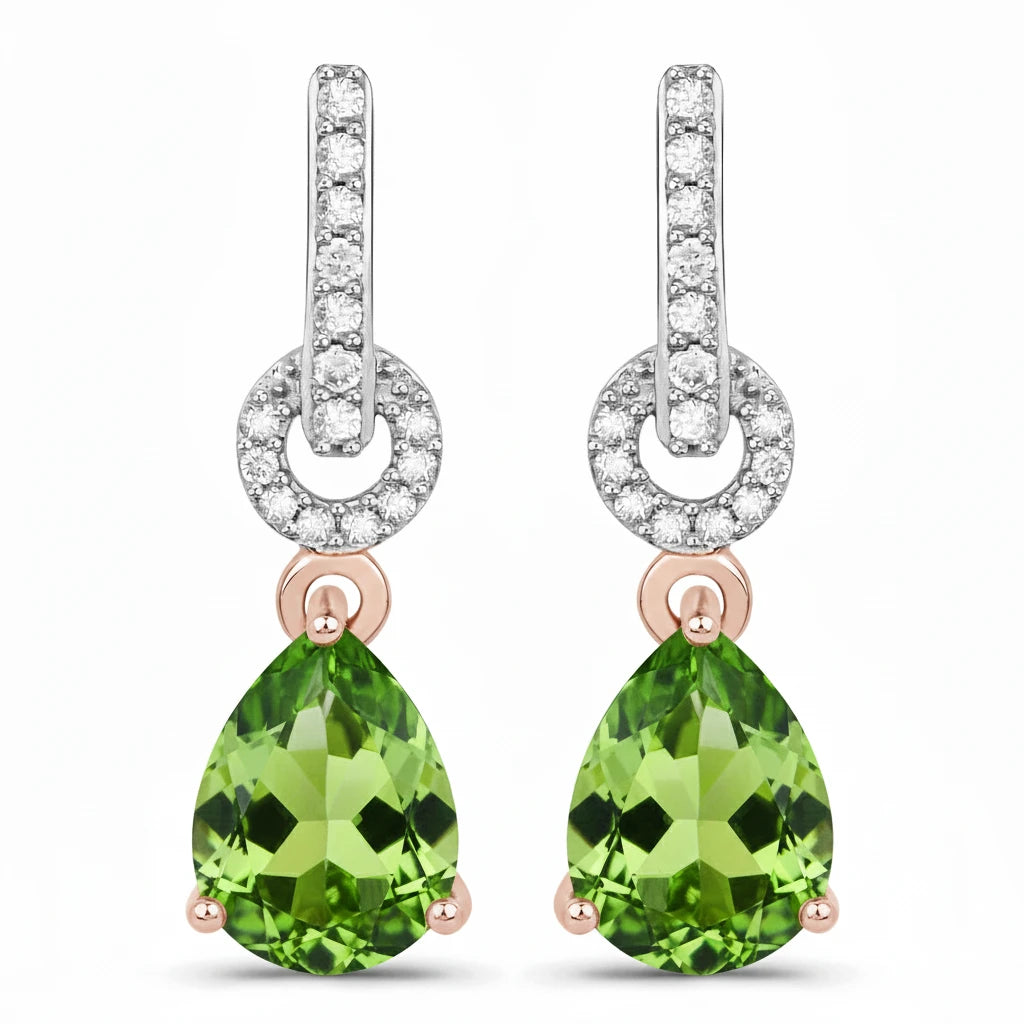 Cordelia Pear Drop Earrings with Diamond Accents