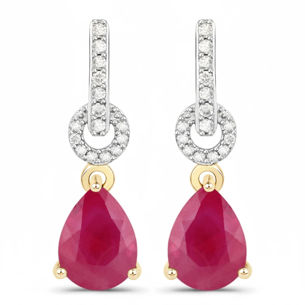 Cordelia Pear Drop Earrings with Diamond Accents