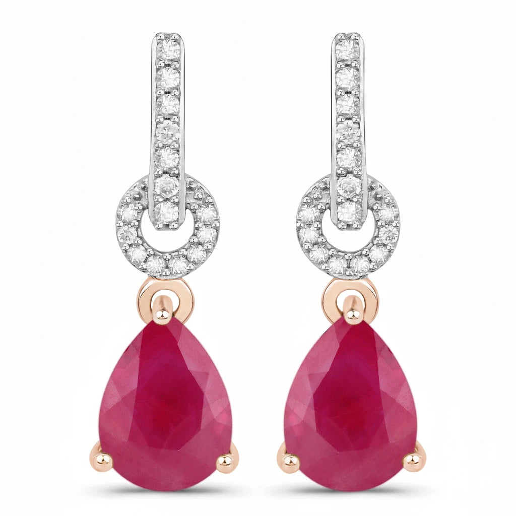 Cordelia Pear Drop Earrings with Diamond Accents