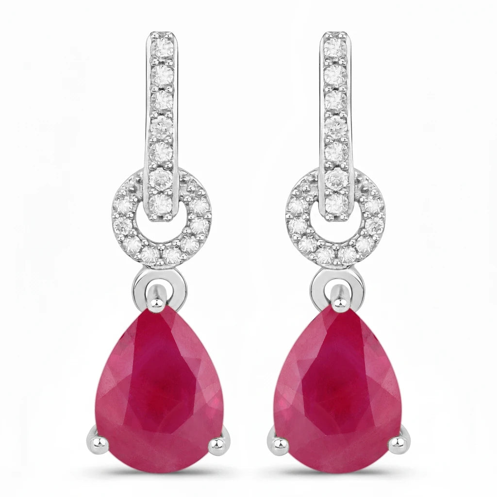 Cordelia Pear Drop Earrings with Diamond Accents