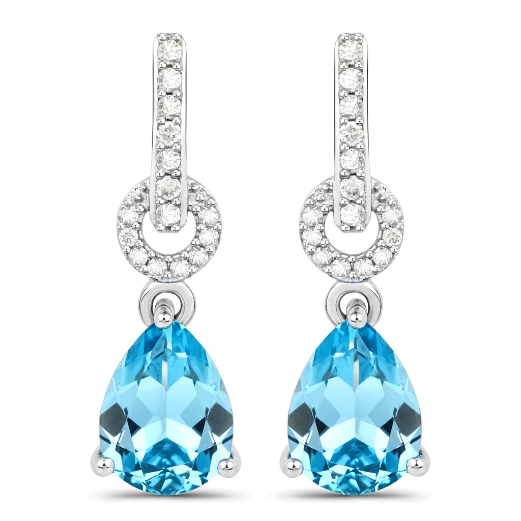Cordelia Pear Drop Earrings with Diamond Accents