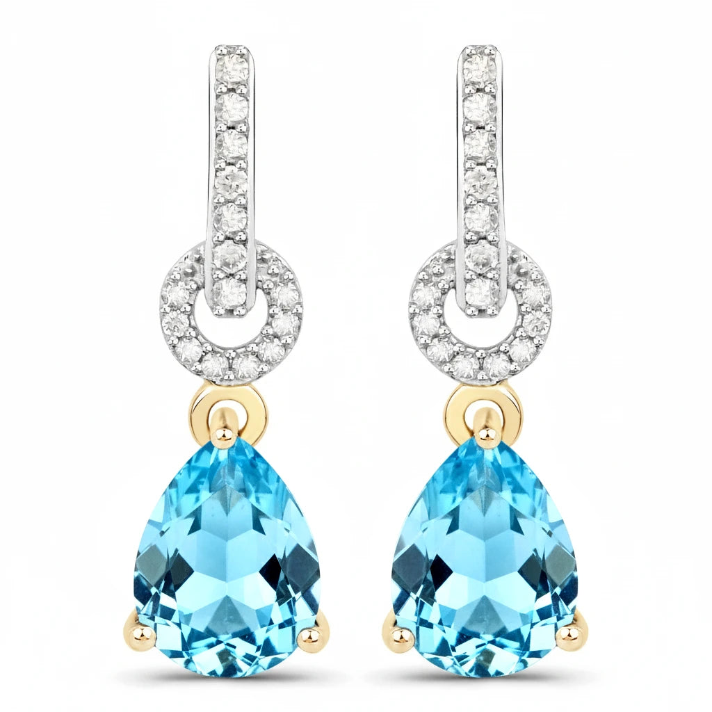 Cordelia Pear Drop Earrings with Diamond Accents