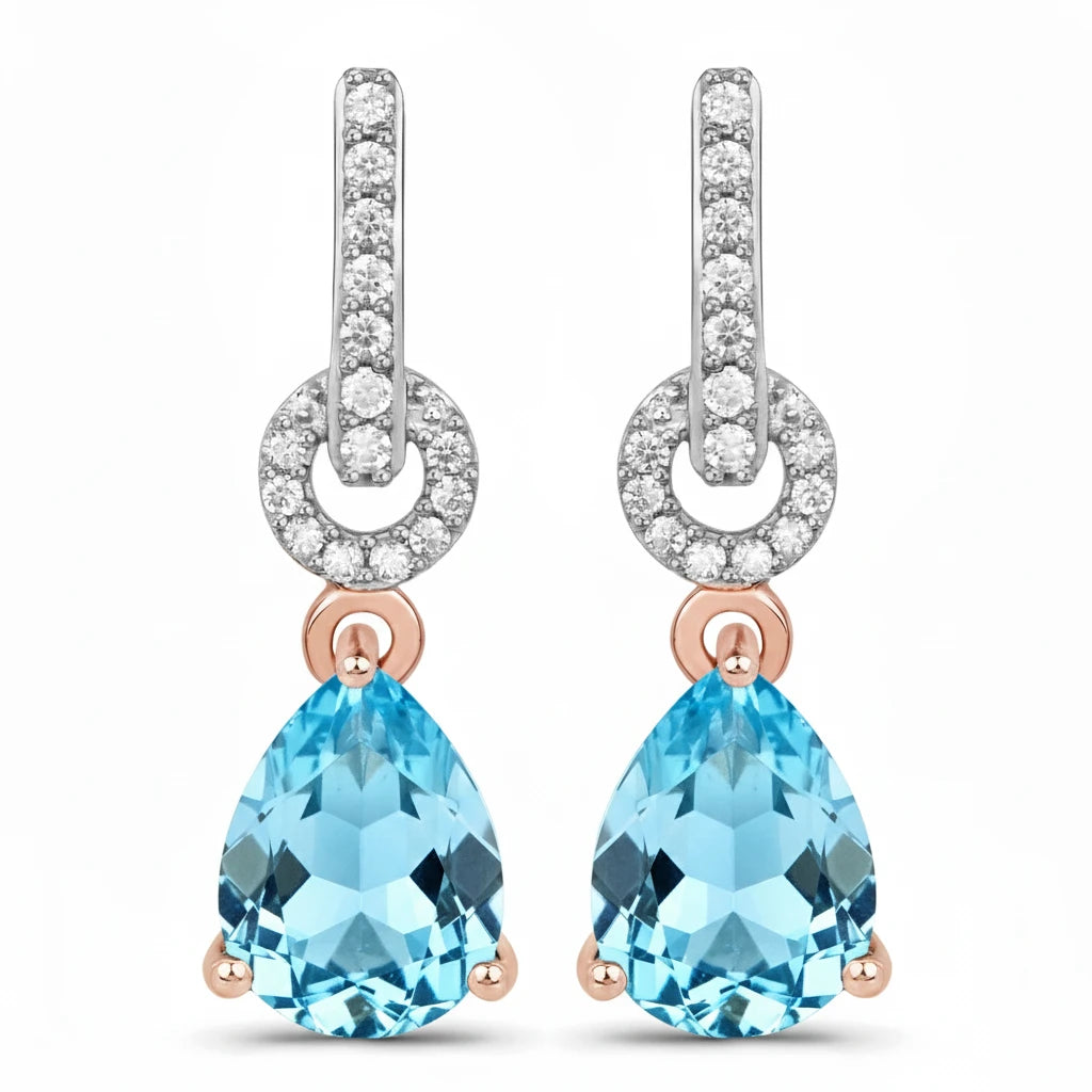 Cordelia Pear Drop Earrings with Diamond Accents