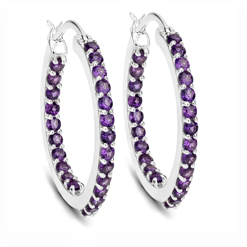 Round Cut Pavé Hoop Earrings