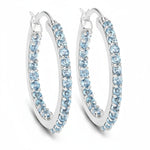 Round Cut Pavé Hoop Earrings