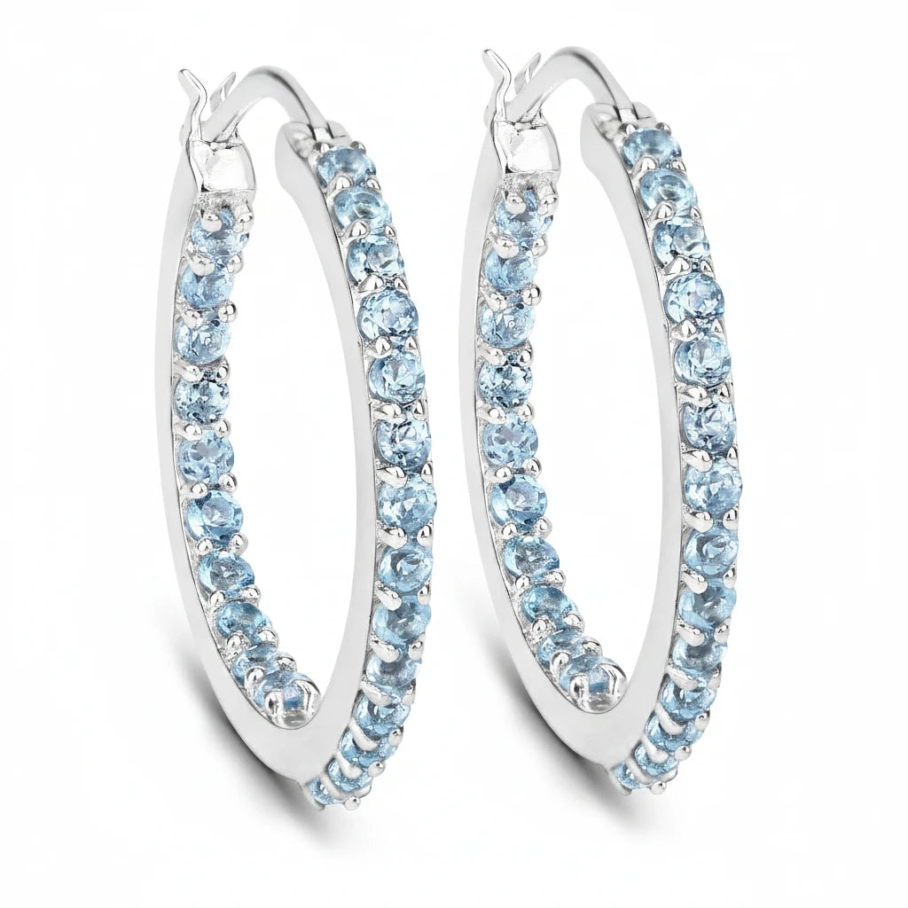 Round Cut Pavé Hoop Earrings