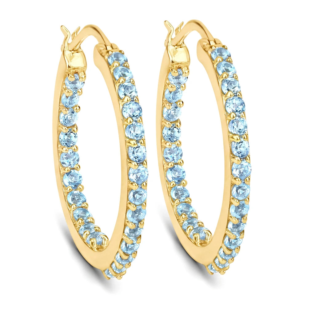 Round Cut Pavé Hoop Earrings