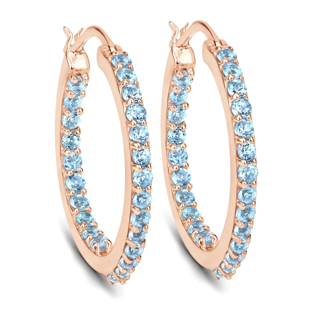 Round Cut Pavé Hoop Earrings