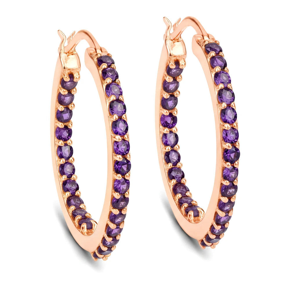 Round Cut Pavé Hoop Earrings